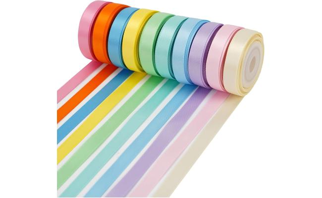Satin Ribbon Multi Colors, 2cm 25Y for Crafts
